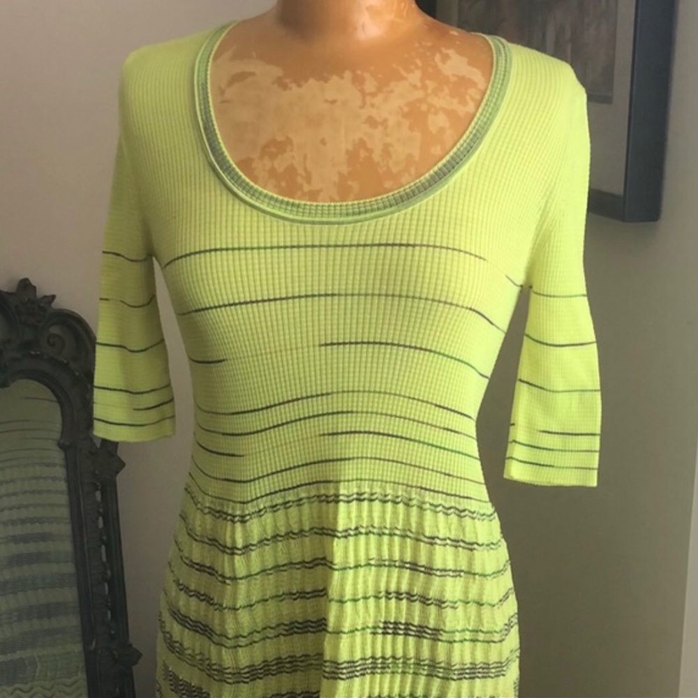 Authentic Missoni scoop neck neon yellow dress